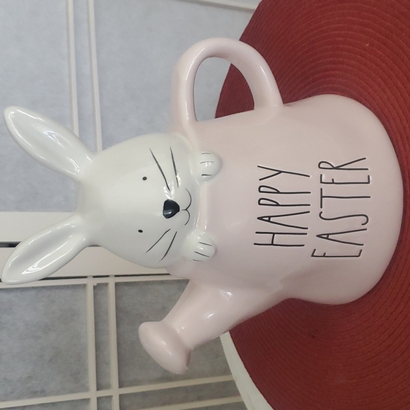 Rae Dunn | Art | Brand New Rae Dunn Bunny In Pink Watering Can Ceramic ...